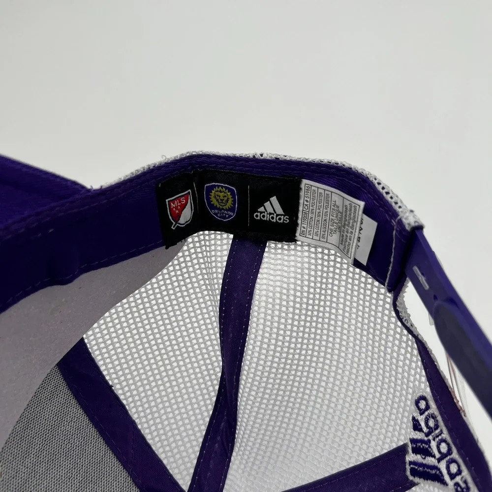 Adidas Orlando City SC MLS‎ Trucker Hat Snapback Purple White Mesh OSFA New